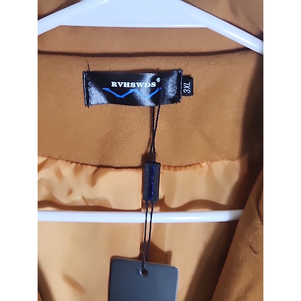 Women's Shein‎ Camel double breasted Coat Trench Coat 3xl - Picture 3 of 9